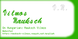 vilmos mauksch business card